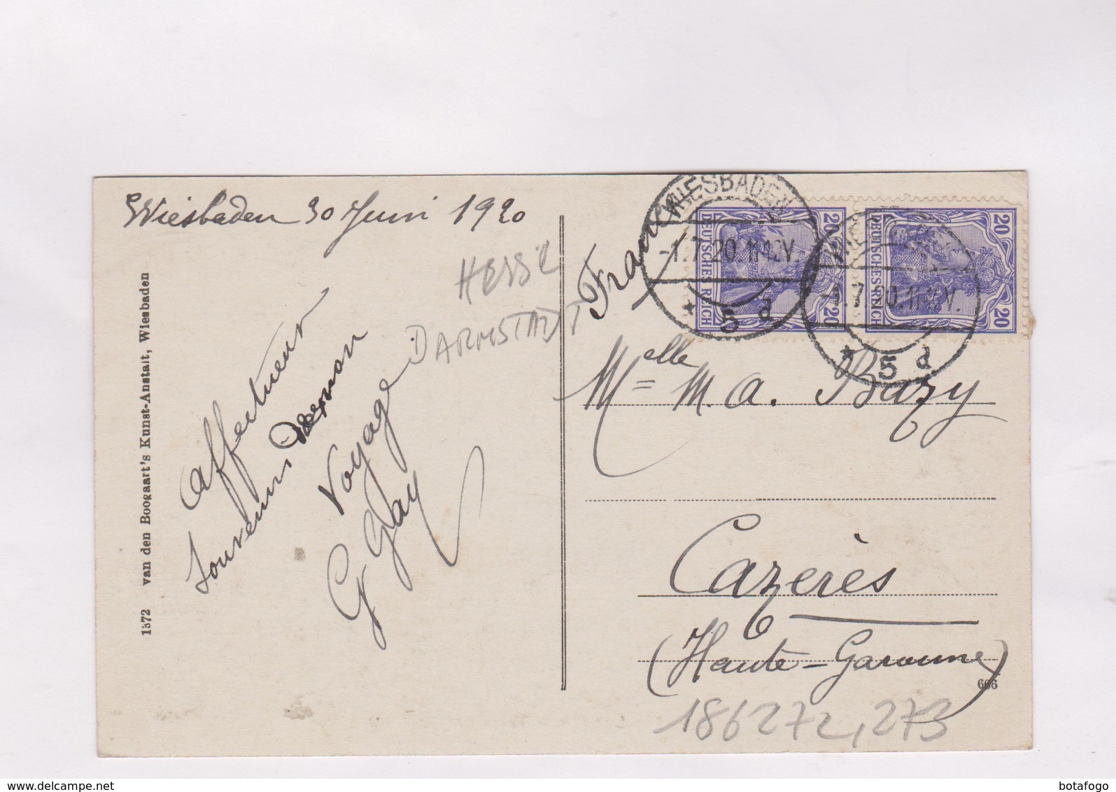 CPA  , WIESBADEN, SCHLOB, LE PALAIS En 1920! (voir Timbres) - Wiesbaden