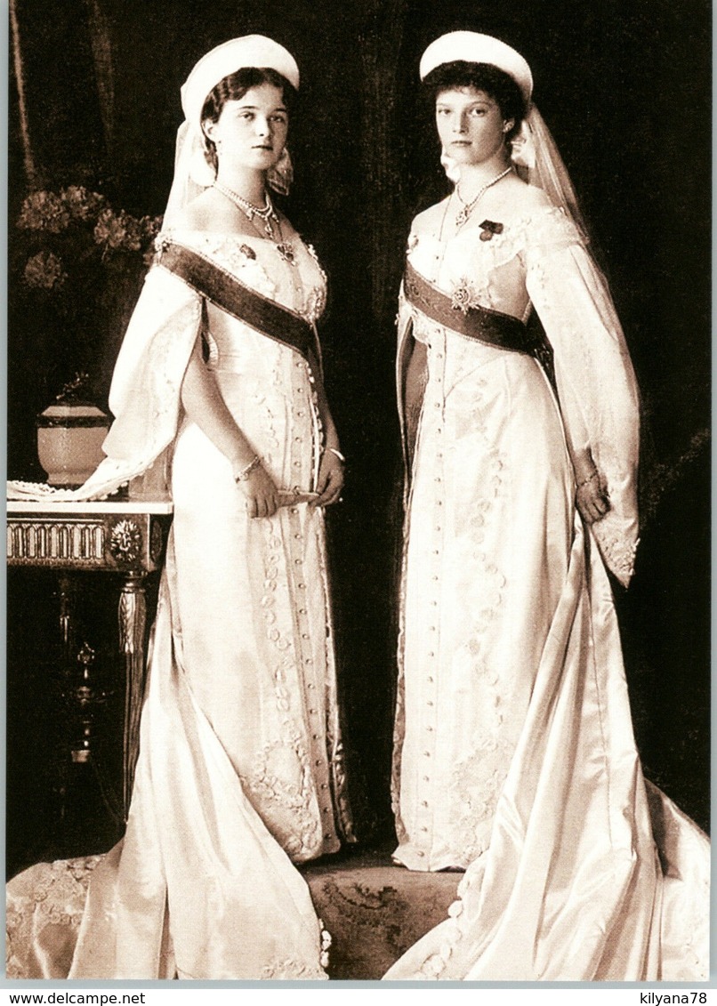 Grand Duchess Olga And Tatyana Nikolaevna Russian Romanov Royalty Postcard - Royal Families