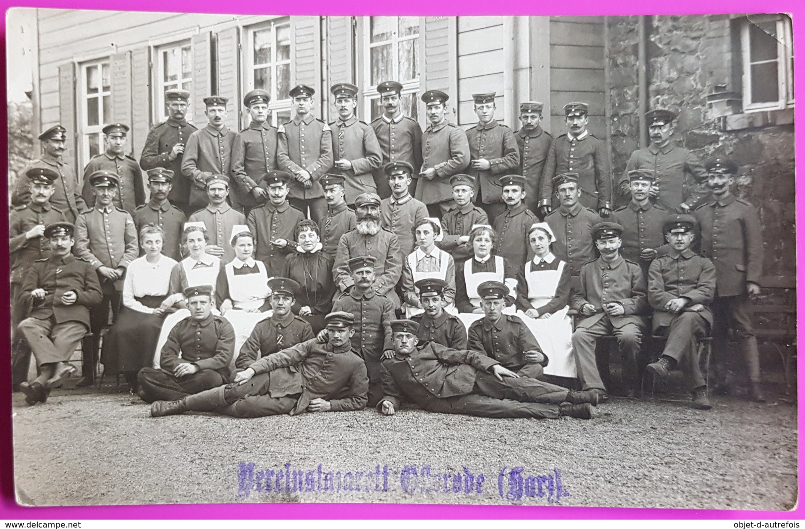 Carte Photo Camp De Guerre Osterode Soldat Allemand Fotokarte Kriegslager Osterode Am Harz Deutscher Soldat Soldaten - Osterode