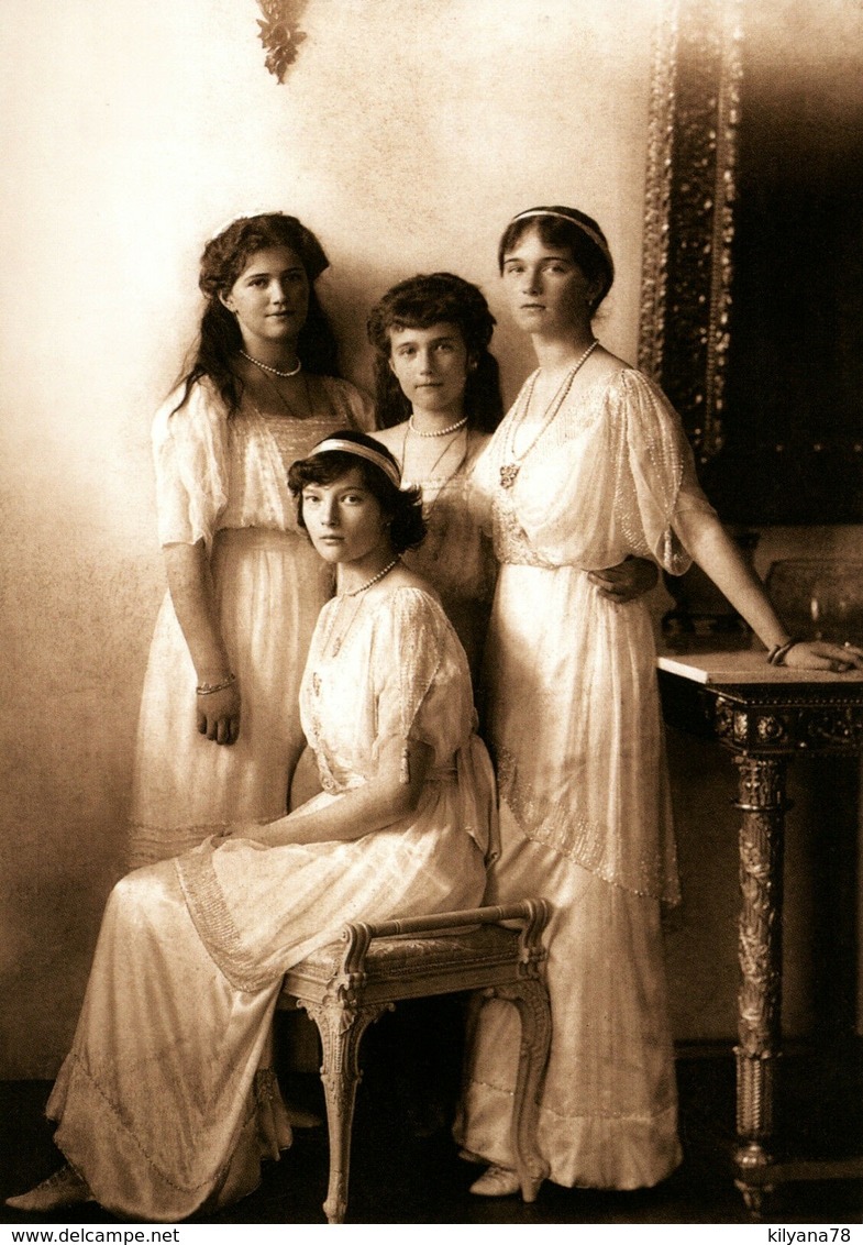 Grand Duchesses Olga, Tatyana, Marie, Anastasia Russian Romanov Royalty Postcard - Case Reali