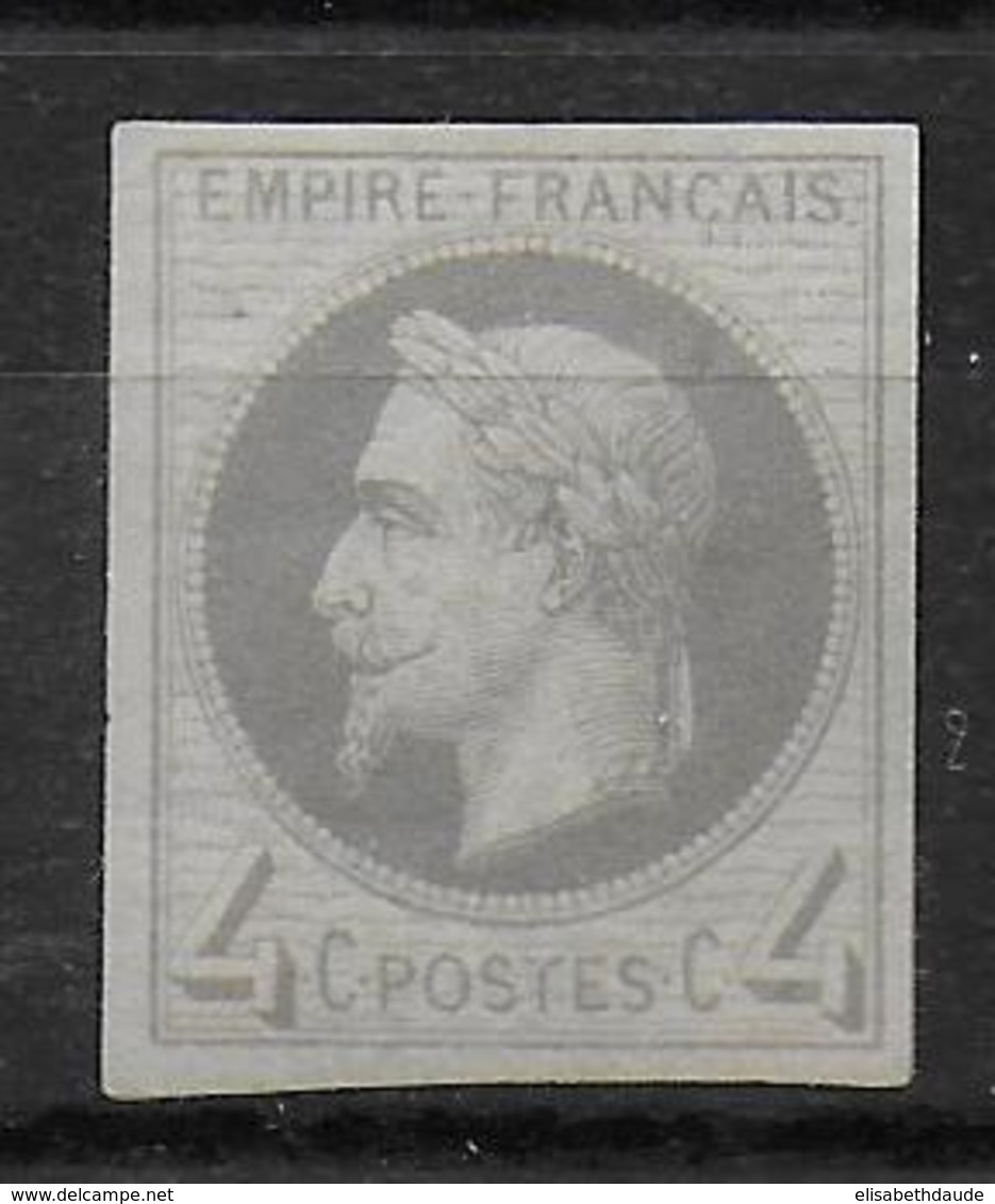 YVERT N° 27Bf - IMPRESSION FINE ROTHSCHILD NON DENTELE * SIGNE CALVES - COTE = 285 EUR. - 1863-1870 Napoleon III With Laurels