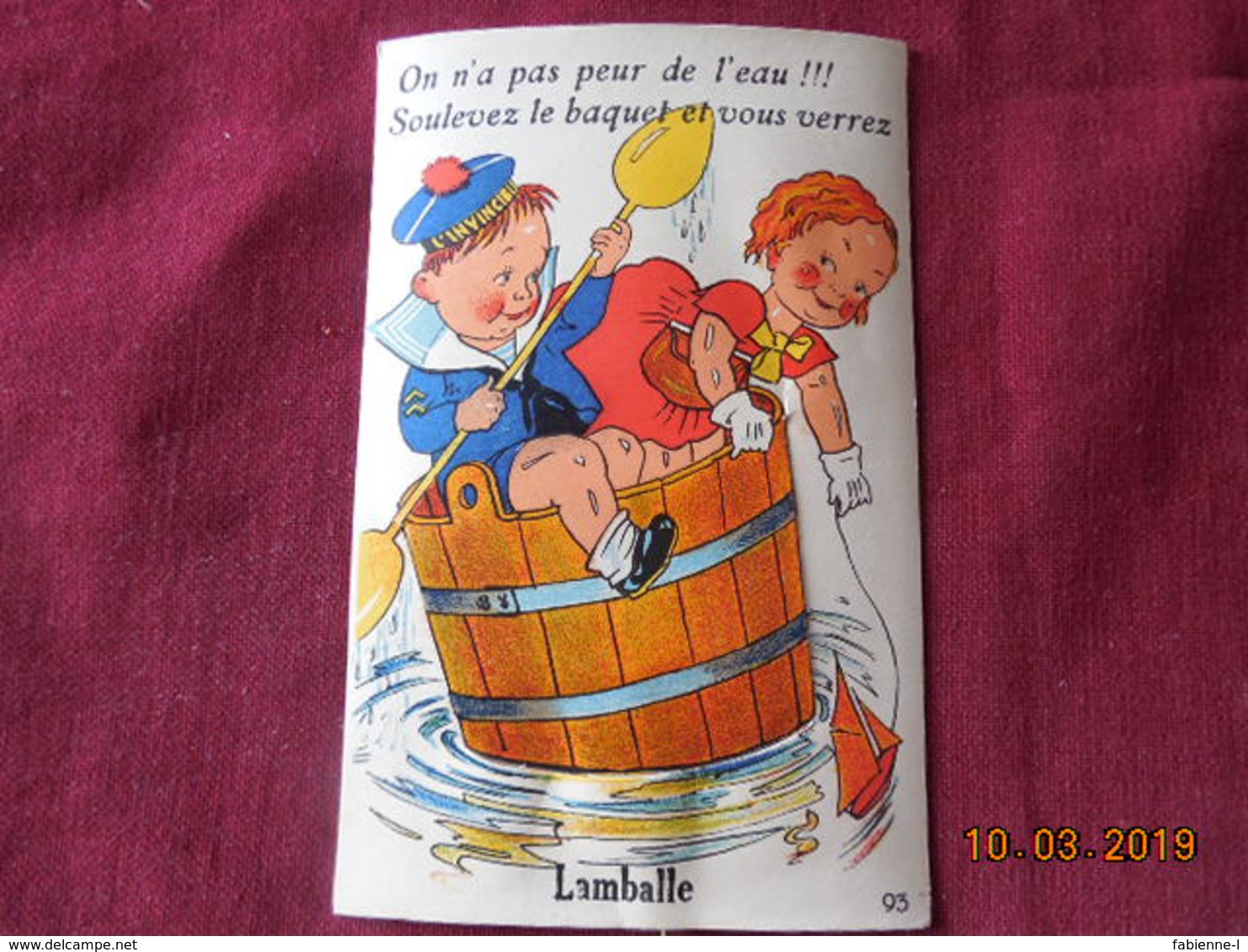 CPA - Carte à Système - Lamballe - "On N'a Pas Peur De L'eau !!! Soulevez Le Baquet Et Vous Verrez Lamballe" - Lamballe