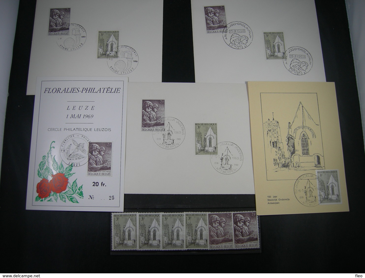 BELG.1969 1486 & 1487 FDC's Zegels** Etc LOT : "Arlon/Aarlen & Stedelijk Onderwijs Antwerpen" - 1961-1970