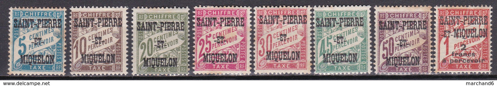 Saint Pierre Et Miquelon Taxe Surchargés 1925-1927 N°10 à 16-19 Neuf* Charnière - Timbres-taxe