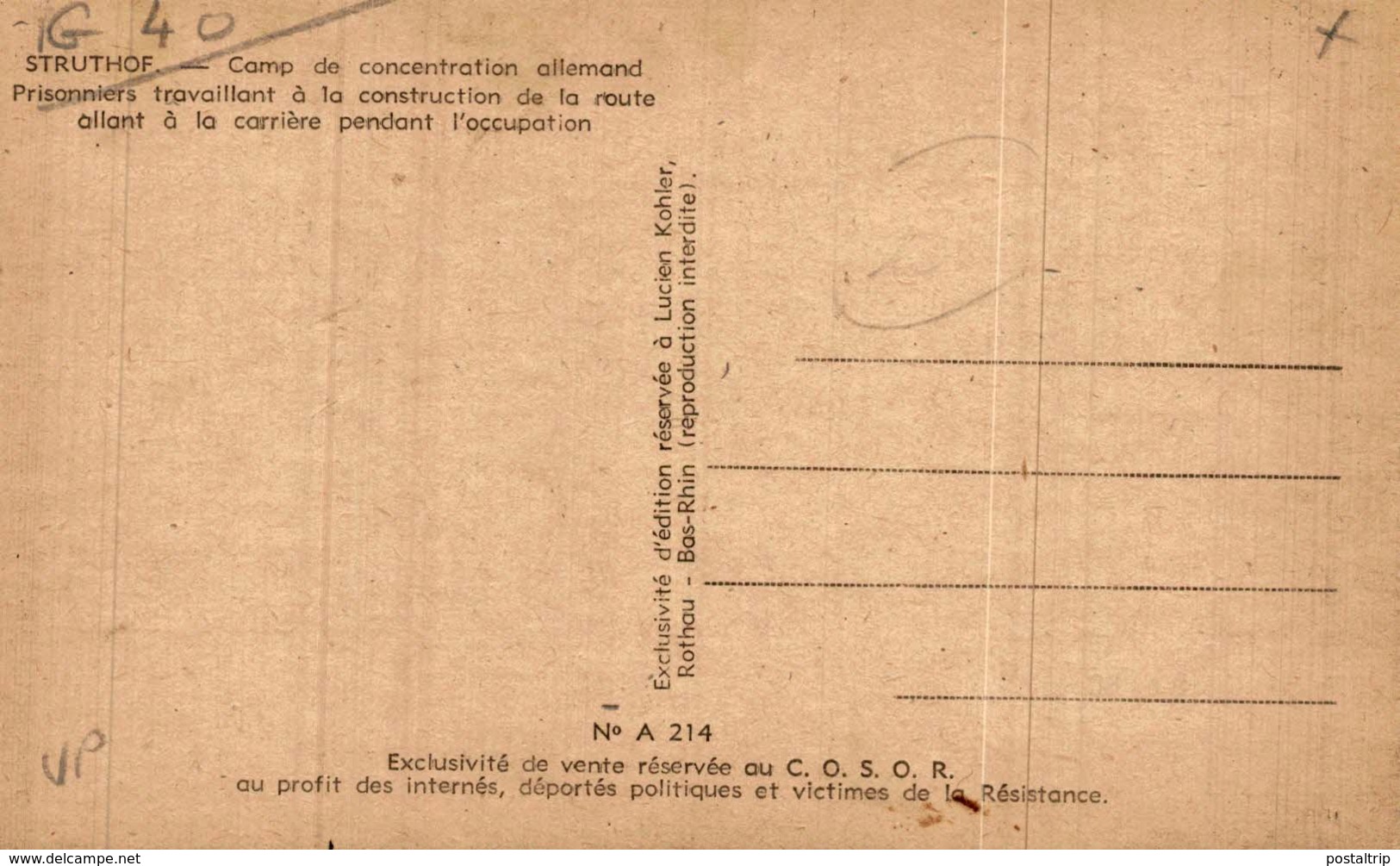 RARE   CAMP DE CONCENTRATION ALLEMAND PRISONNIERS A LA CONTRUCTION DE LA ROUTE - Guerra 1939-45