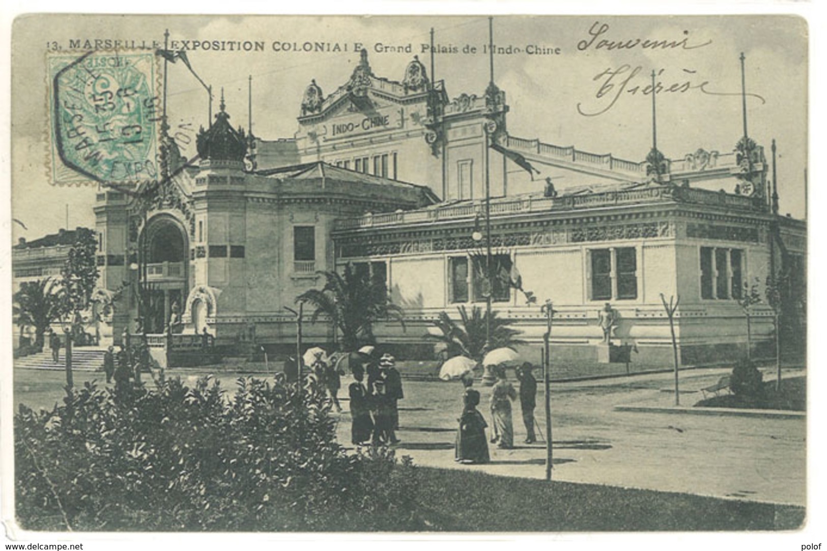 MARSEILLE - Expo Coloniale - Grand Palais De L' Indochine     - Cachet Octogonal De L' Exposition  ( 111809) - Expositions Coloniales 1906 - 1922