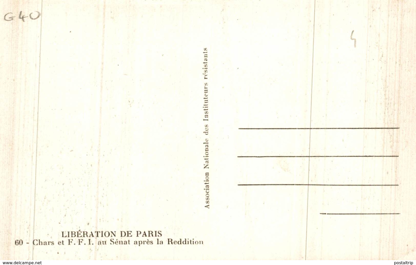 Libération De Paris - Chars Et F.F.I. Au Sénat Aprés La Rédition - Guerra 1939-45