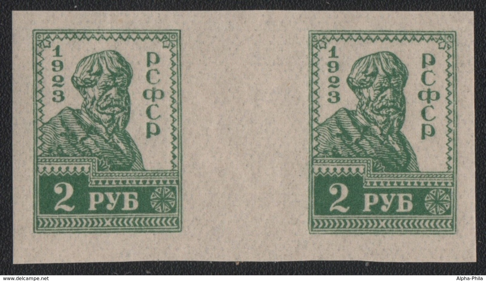 Russia / RSFSR 1923 - Mi-Nr. VI B ** - MNH - Stegpaar - Waagerecht - Nuevos