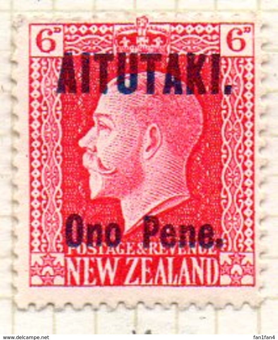 OCEANIE - AITUTAKI - (Dépendance Néo-Zélandaise) - 1916 - N° 12 - Ono Pene S. 6 P. - (Nelle Zélande) - Aitutaki