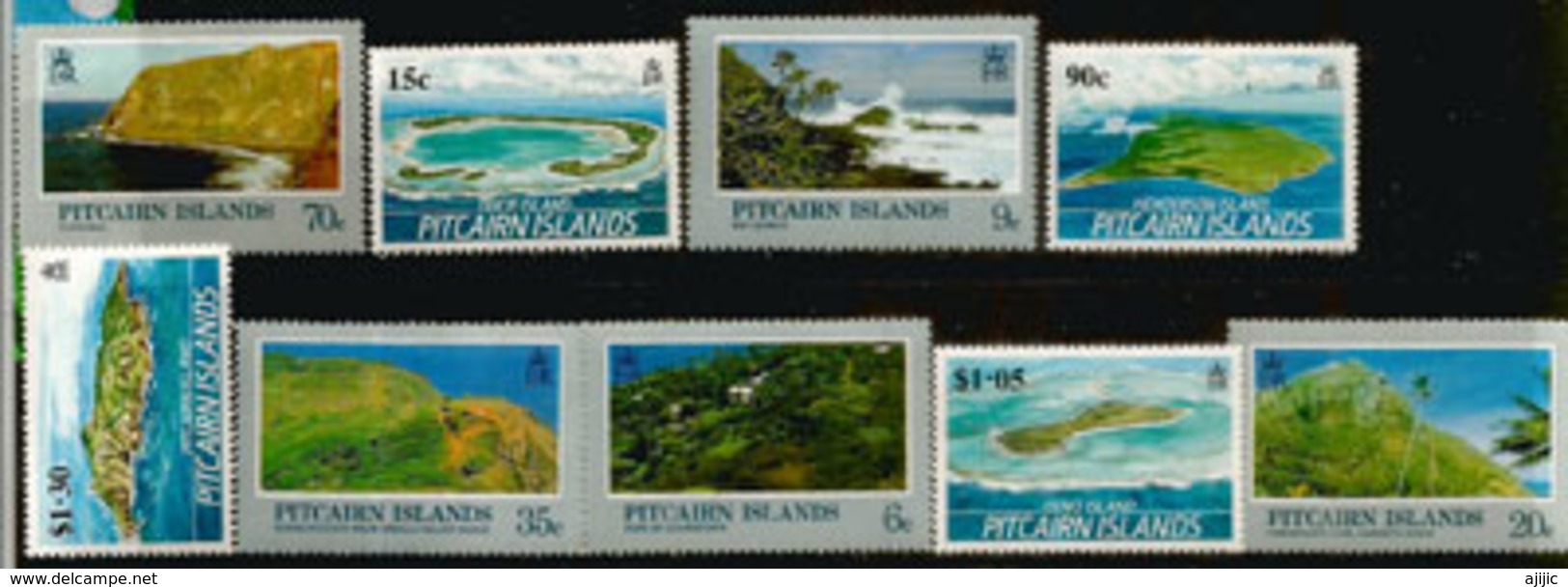 Paysages Des îles Pitcairn,Henderson,Ducie  9 Timbres Neufs ** Des îles Pitcairn. - Pitcairn