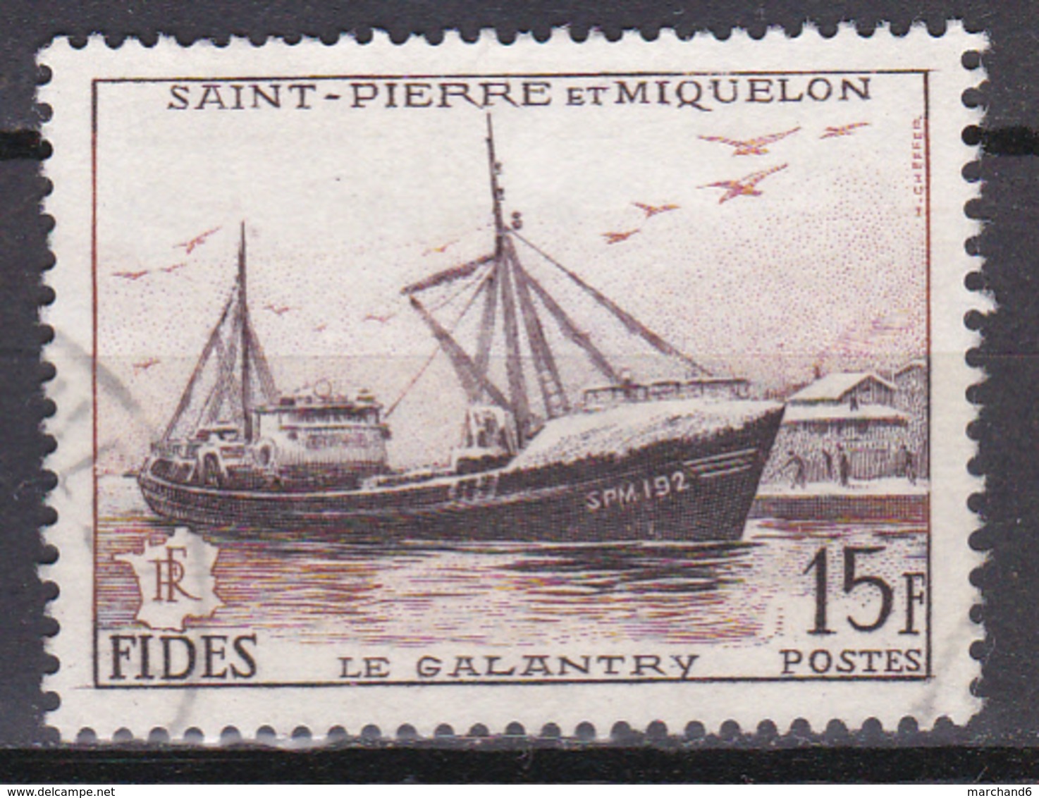 Saint Pierre Et Miquelon FIDES Le Chalutier Galantry N°352 Oblitéré - Gebruikt