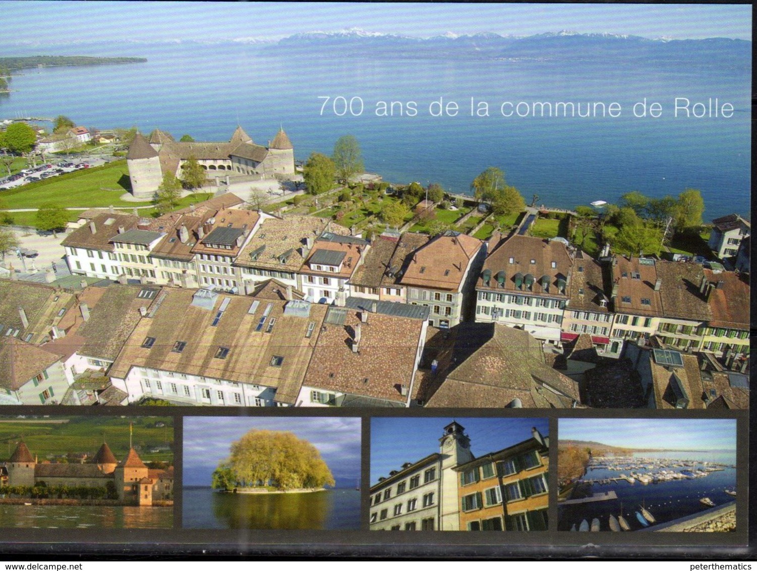 SWITZERLAND, 2019, MINT POSTAL STATIONERY, PREPAID POSTCARD, ROLLE, BOATS, MOUNTAINS, ARCHITECTURE - Aardrijkskunde