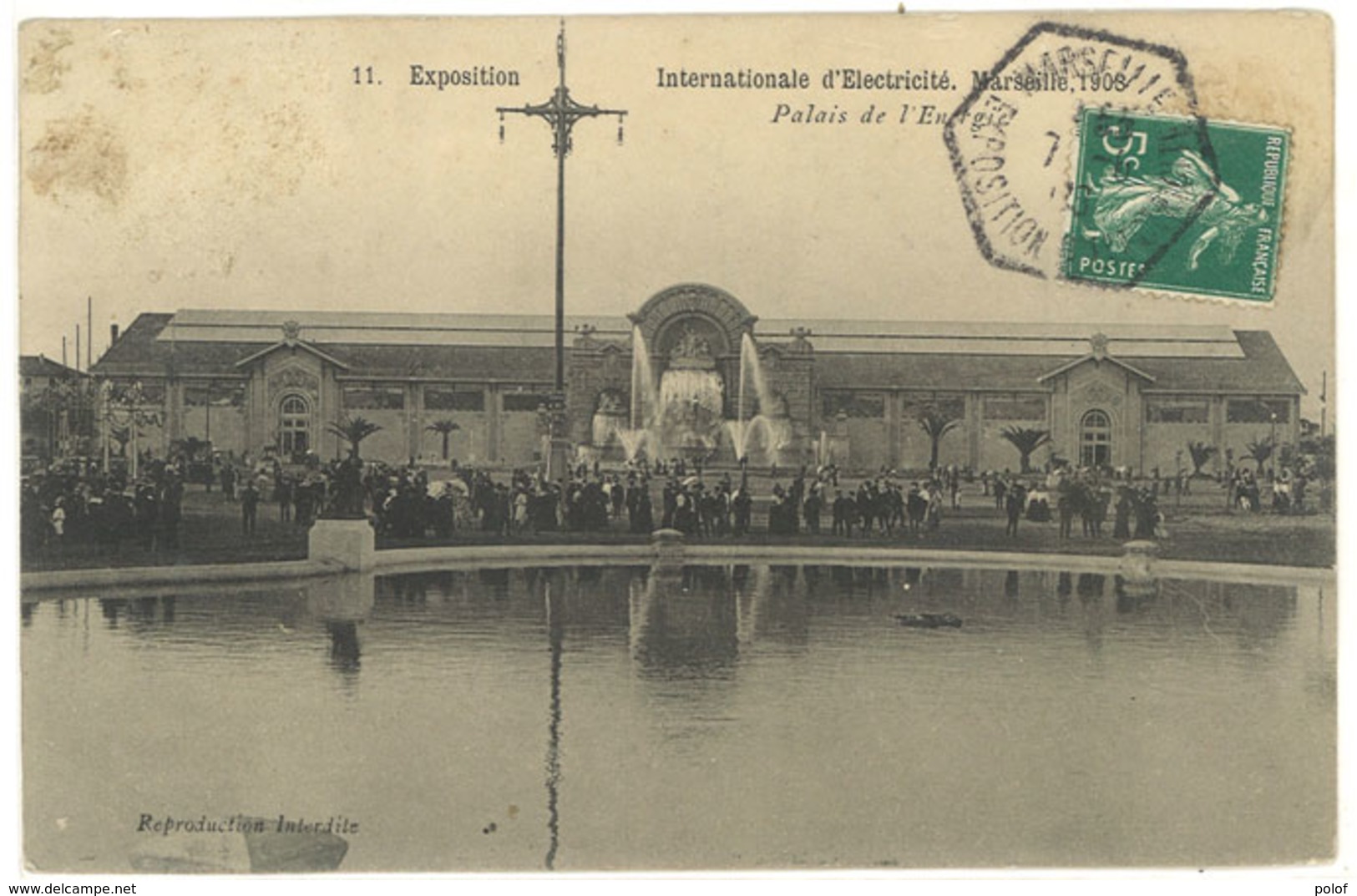 MARSEILLE - Exposition Internationale D' Electricité 1908  - Cachet Octogonal De L' Expo   ( 111825) - Electrical Trade Shows And Other