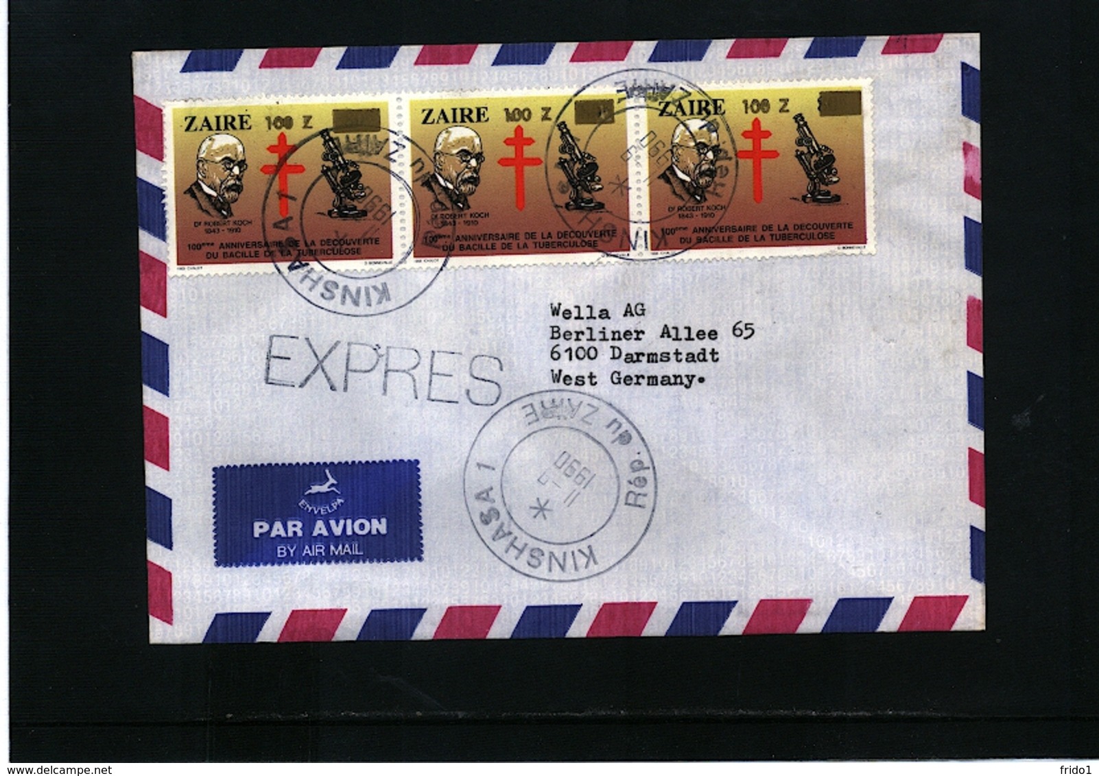 Zaire 1990 Interesting Airmail Letter - Gebraucht