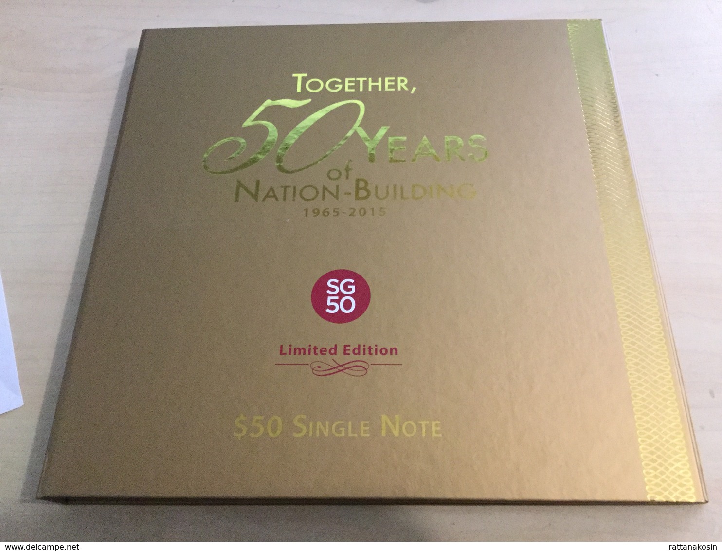 SINGAPORE P61b RARE LIMITED EDITION 50 DOLLARS 2015  # SG50 COMMEMORATIVE LARGE FOLDER UNC. - Singapour