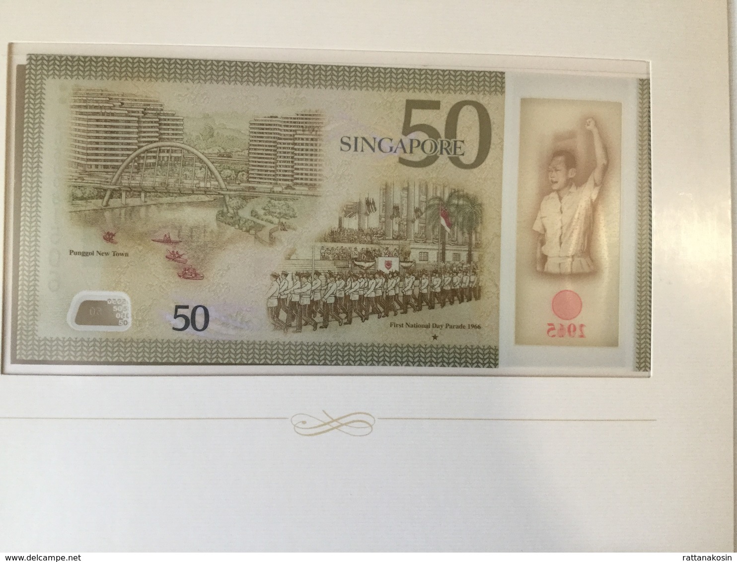 SINGAPORE P61b RARE LIMITED EDITION 50 DOLLARS 2015  # SG50 COMMEMORATIVE LARGE FOLDER UNC. - Singapour