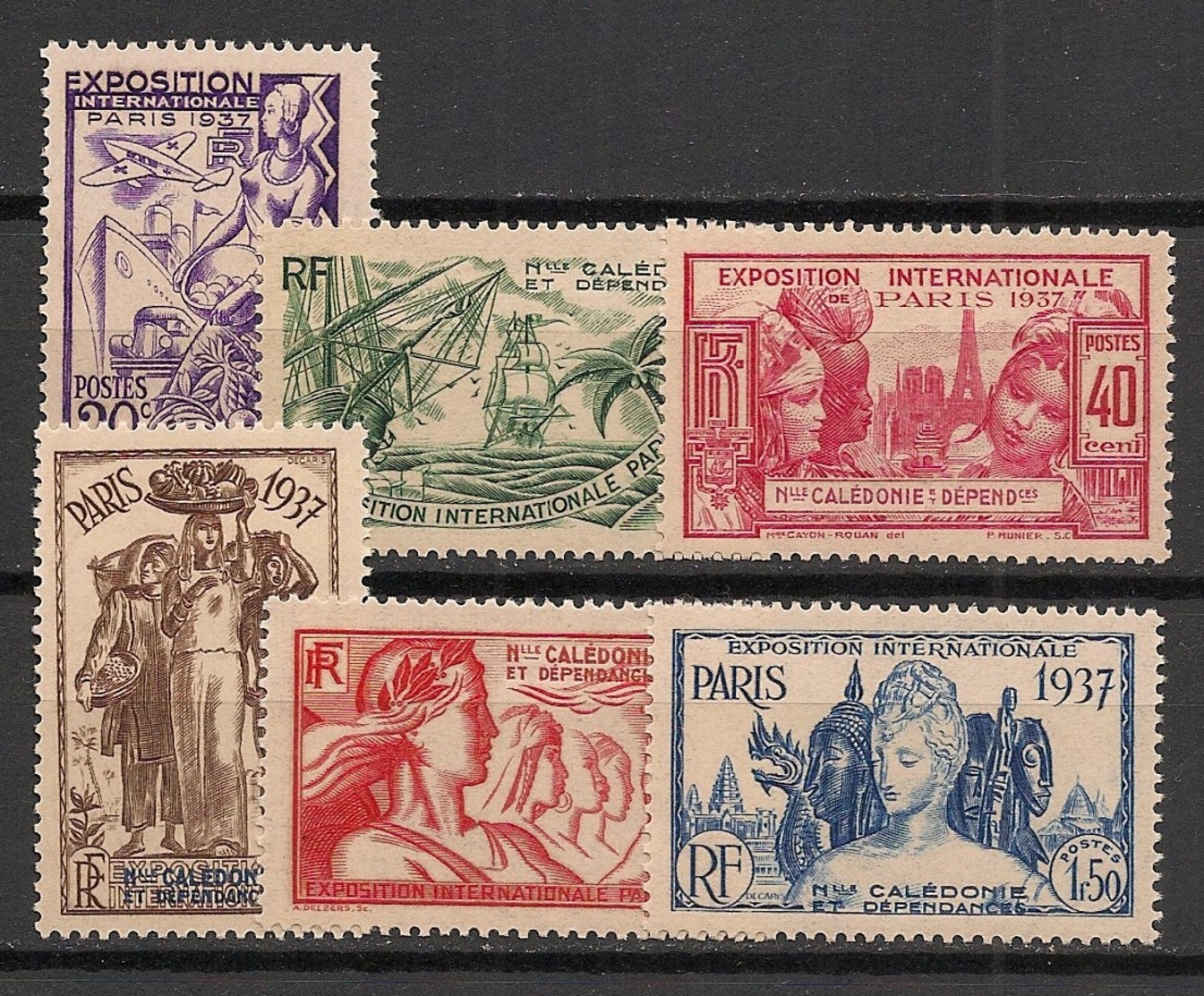 Nouvelle Calédonie - 1937 - N°Yv. 166 à 171 - Série Complète - Expo Internationale - Neuf Luxe ** / MNH / Postfrisch - Neufs