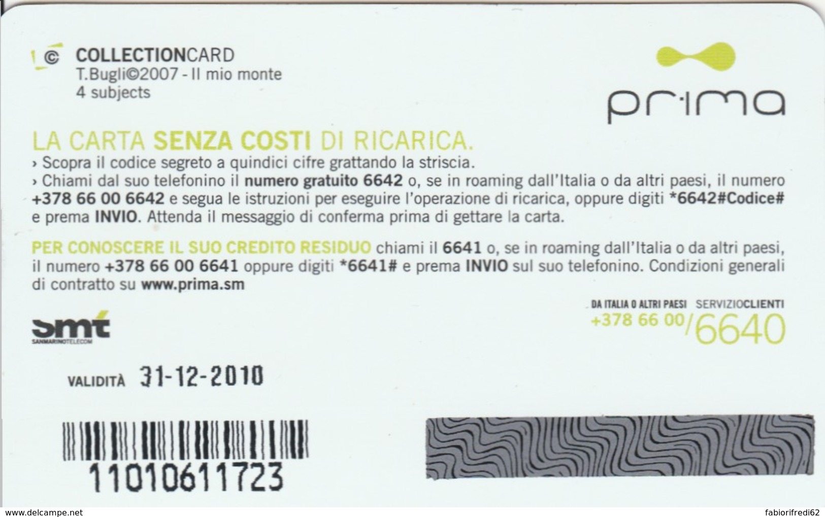 PREPAID PHONE CARD ITALIA  (PM1351 - GSM-Kaarten, Aanvulling & Voorafbetaald