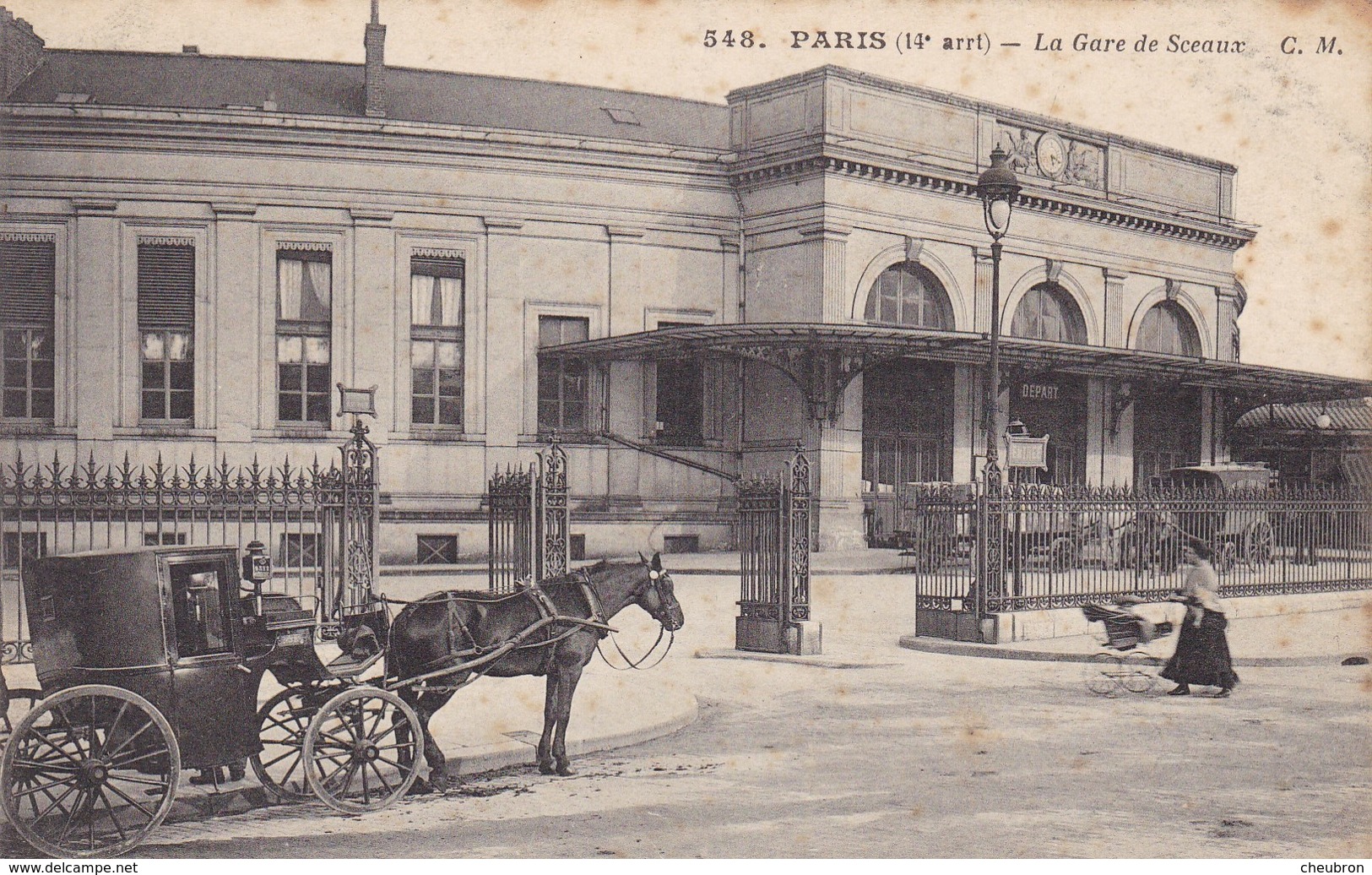 75. PARIS. CPA . ATTELAGE DEVANT LA GARE DE SCEAUX - Metro, Estaciones