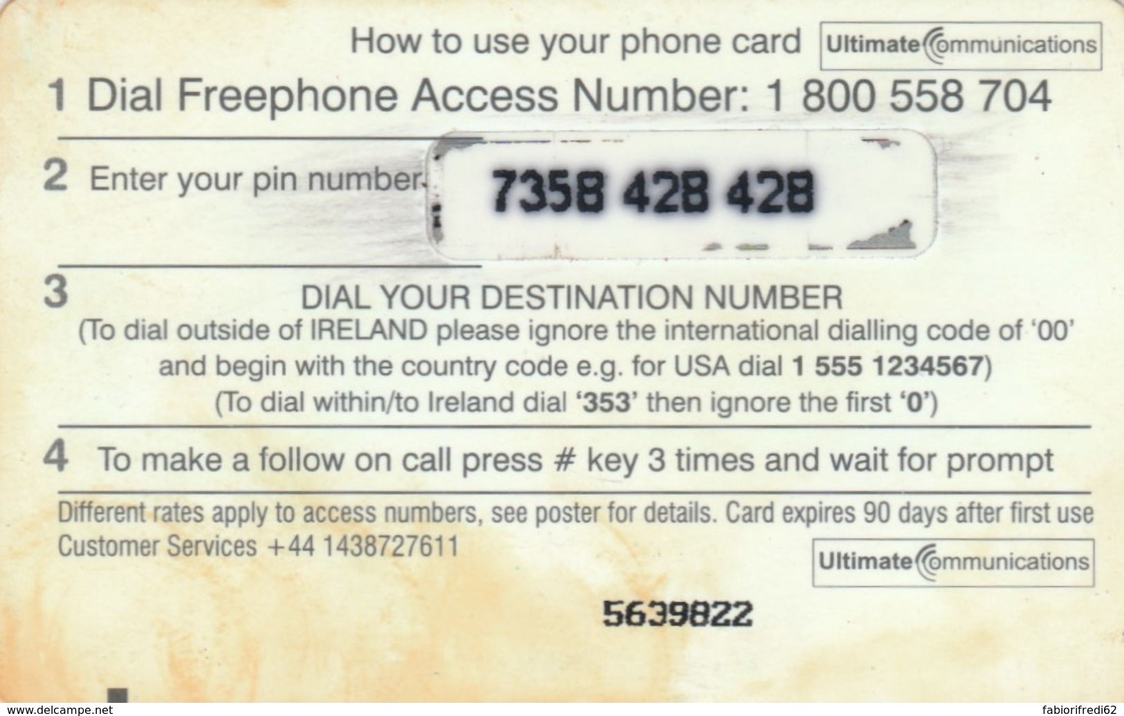 PREPAID PHONE CARD IRLANDA  (PM1772 - Irlanda