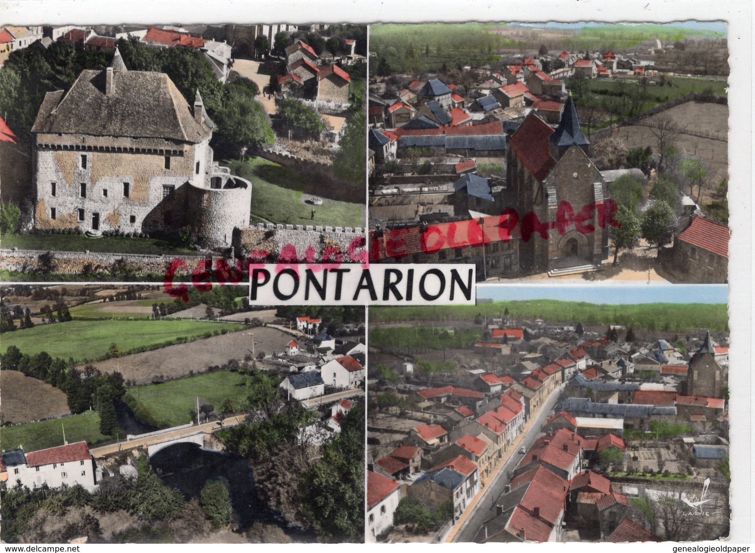 23 - PONTARION - LE CHATEAU- L' EGLISE- PONT SUR LE THAURION-ROUTE NATIONALE   CREUSE 1962 - Pontarion