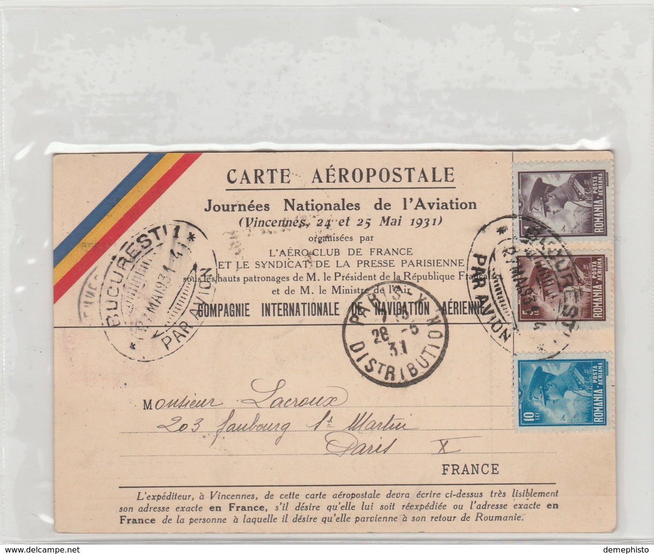 Journée Nationales De L'aviation Vincennes 24 Et 25 Mai 1931 - 1921-1960: Modern Period