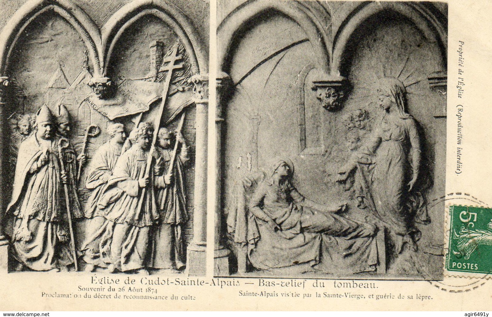 - CUDOT (89) - Intérieur De L'Eglise Ste Alpais (bas Relief Du Tombeau) -18868- - Autres & Non Classés