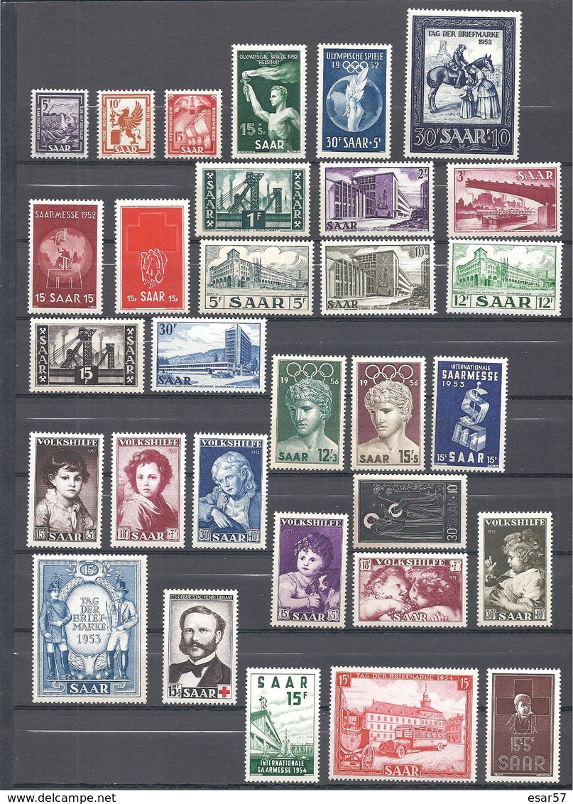 SARRE Très Beau Lot De Timbres Neufs ** à Prix Cassé - Collections, Lots & Séries