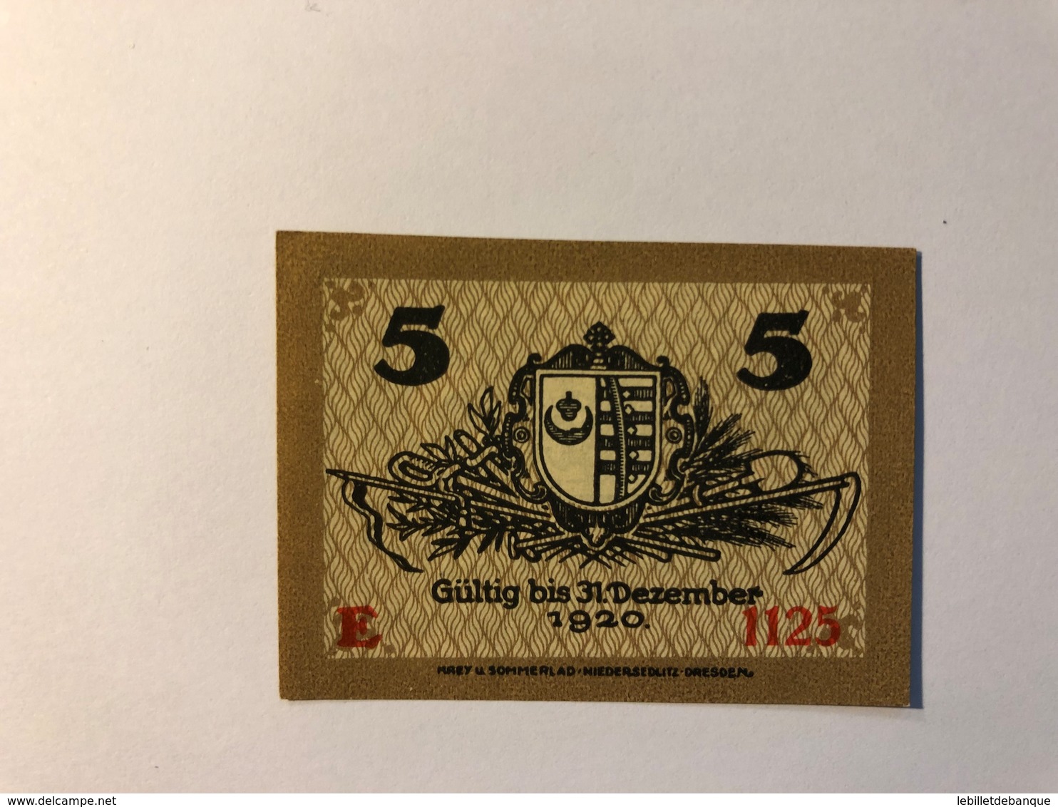 Allemagne Notgeld Kemberg 5 Pfennig - Collections