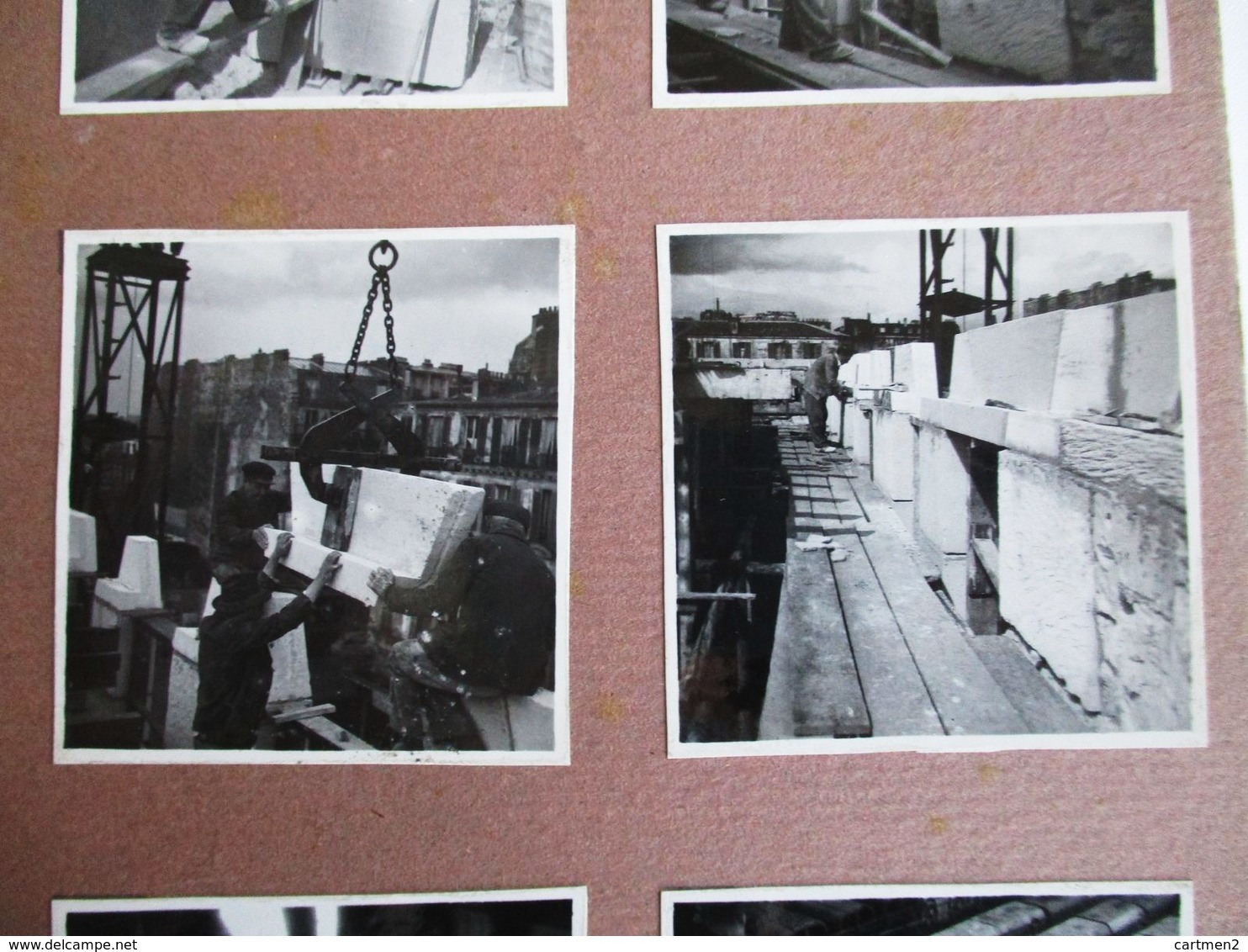 19 PHOTOGRAPHIES ANCIENNES PARIS CONSTRUCTION D'UN PONT CARRIERE DE PIERRE METIER REPORTAGE PHOTOGRAPHIQUE NOËL LE BOYER - Autres & Non Classés