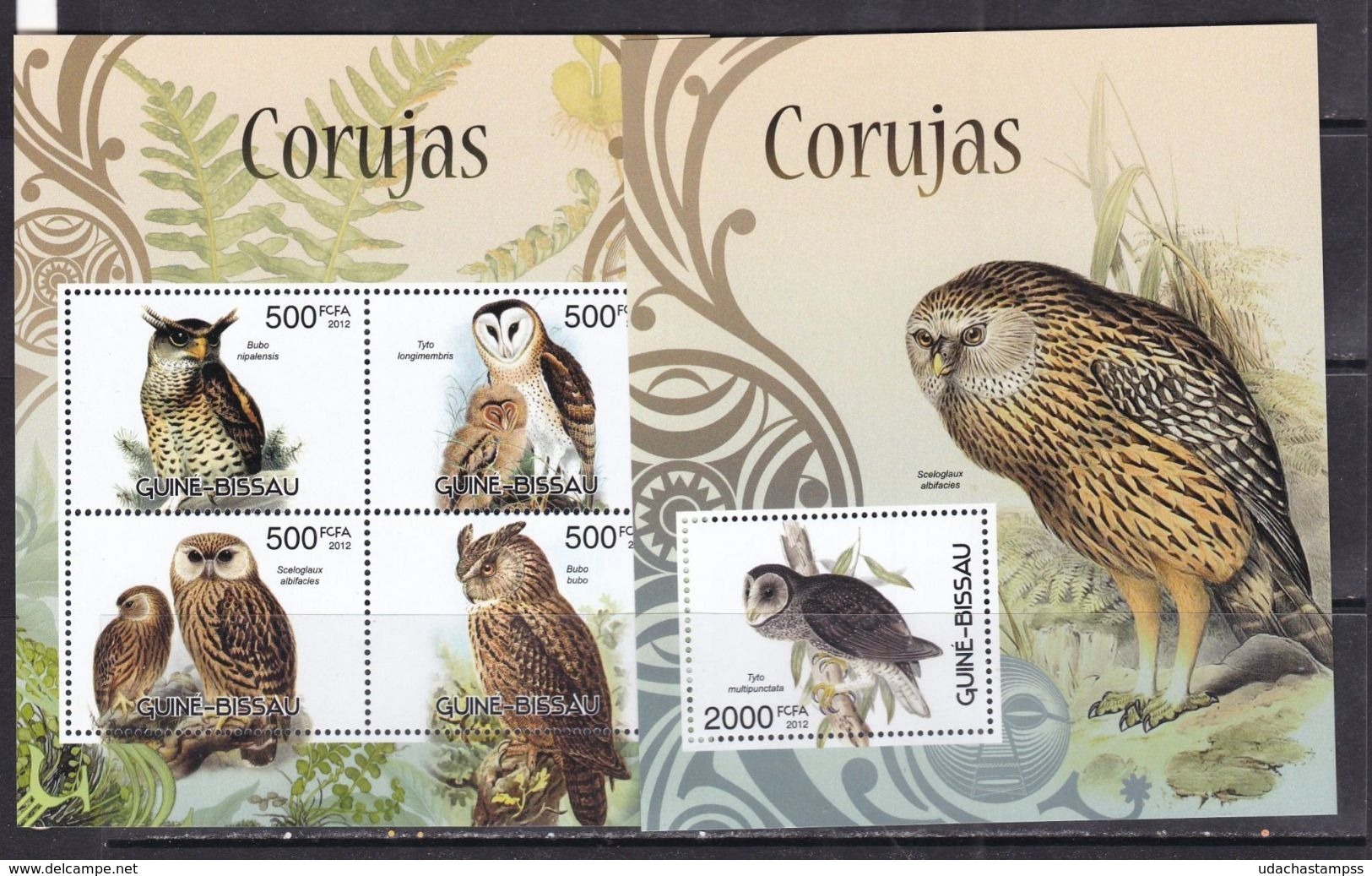 Guinea Bissau 2012 Owls Birds Of Prey  Fauna Klb+s/s MNH - Andere & Zonder Classificatie