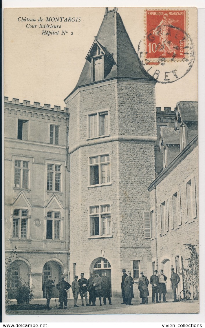 Montargis (45 Loiret) Cour Intérieure Hopital Temporaire N° 2 - édit CFM Circulée 1915 Pour Usine De Langlée à Chalette - Montargis