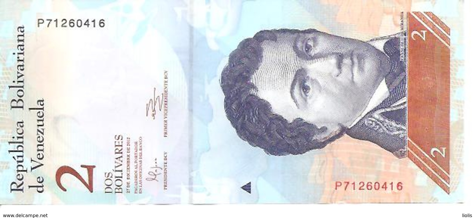 Venezuela  P-88      2 Bolivares  27.12. 2012  UNC - Venezuela