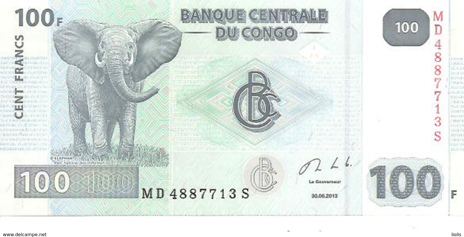 Congo  P-98b  100 Francs  2013  UNC - République Démocratique Du Congo & Zaïre