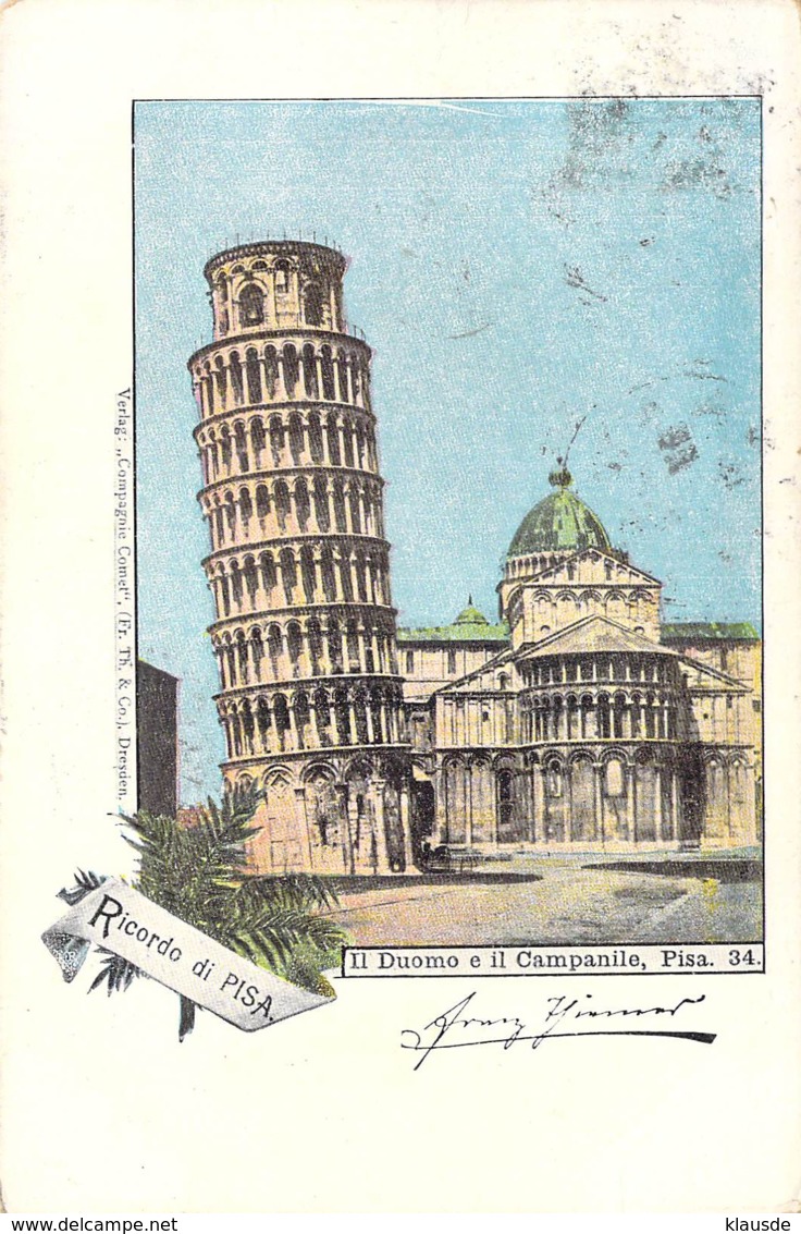 Ricordo Di Pisa - Il Duomo E Il Campanile 1898 AKS - Gruss Aus.../ Grüsse Aus...