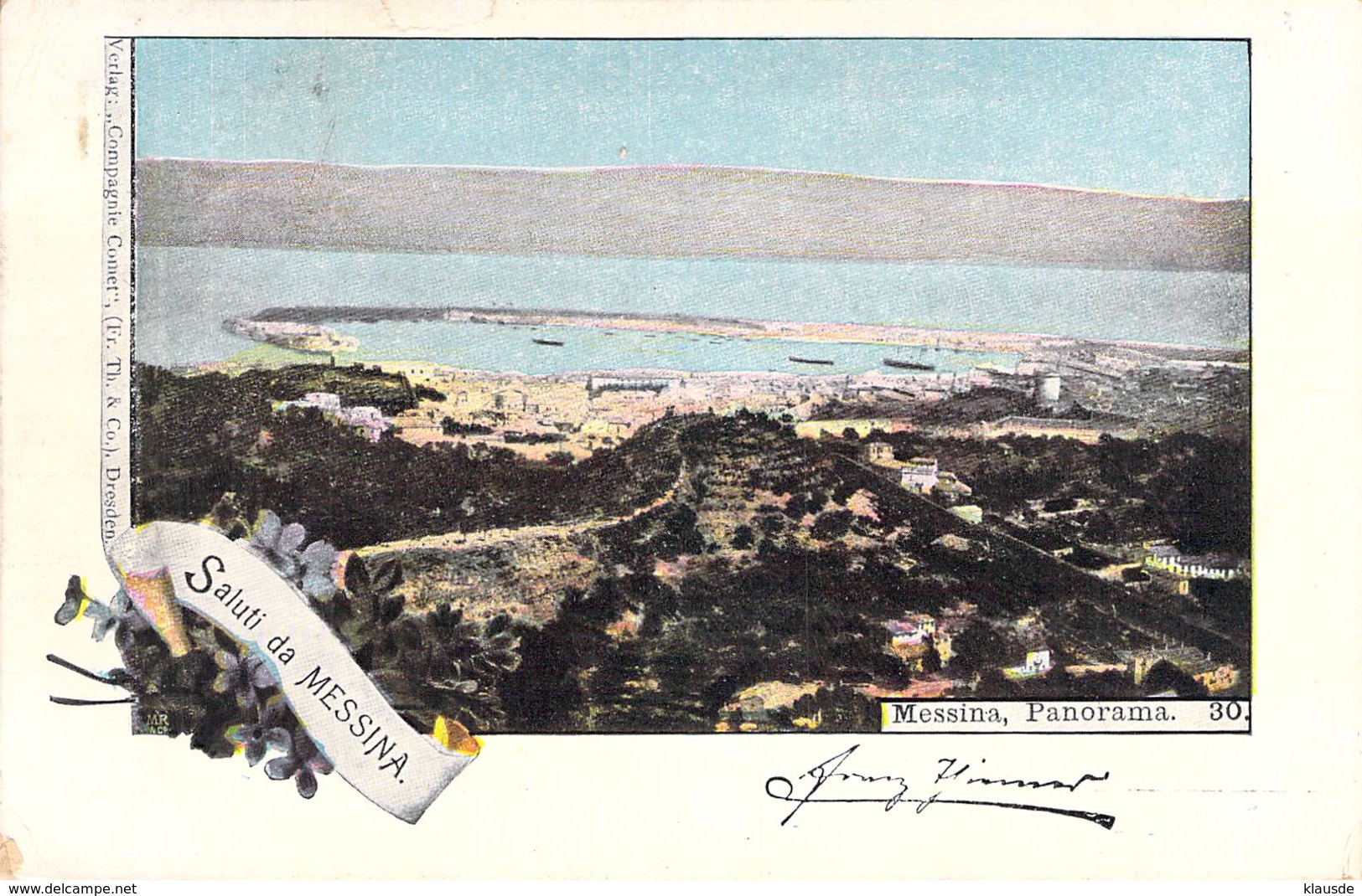 Saluti Da Messina - Panorama 1898 AKS - Gruss Aus.../ Grüsse Aus...