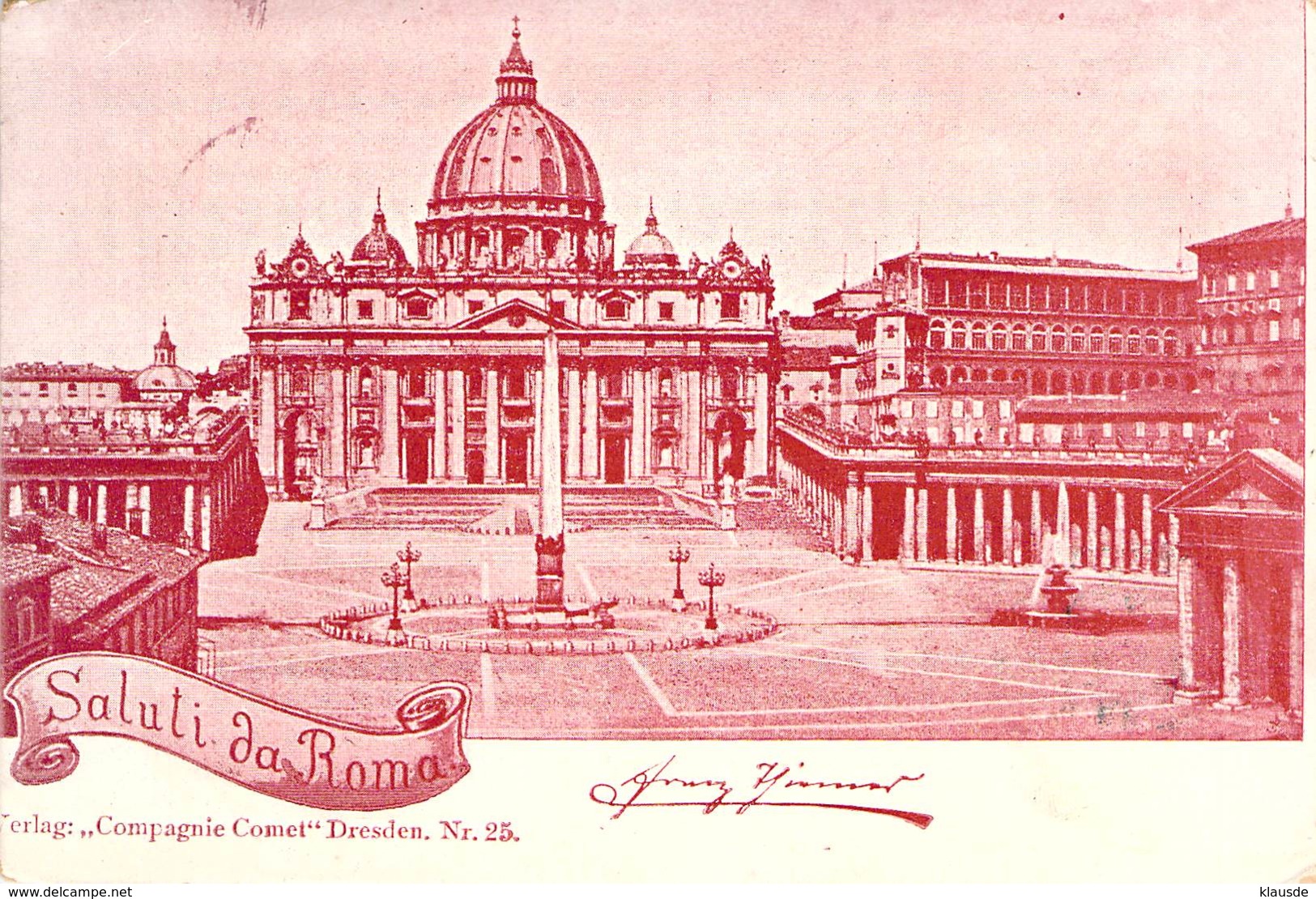 Saluti Da Roma - Petersdom 1898 AKS - Gruss Aus.../ Grüsse Aus...