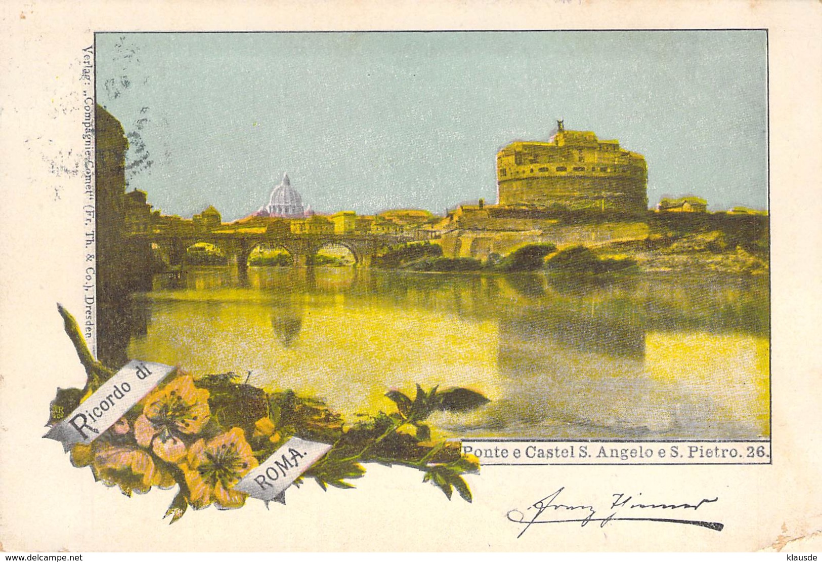 Ricordo Di Roma - Ponte E Castel S.Angelo E S Pietro 1898 AKS - Gruss Aus.../ Grüsse Aus...