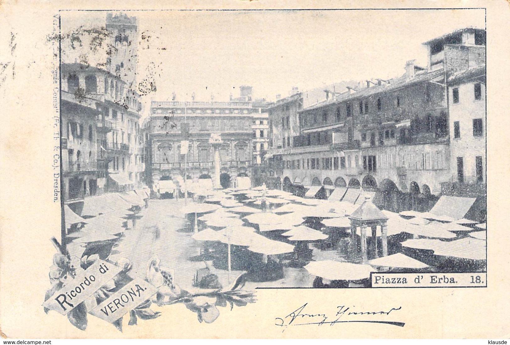 Ricordi Di Verona - Piazza D'Erba 1898 AKS - Gruss Aus.../ Grüsse Aus...