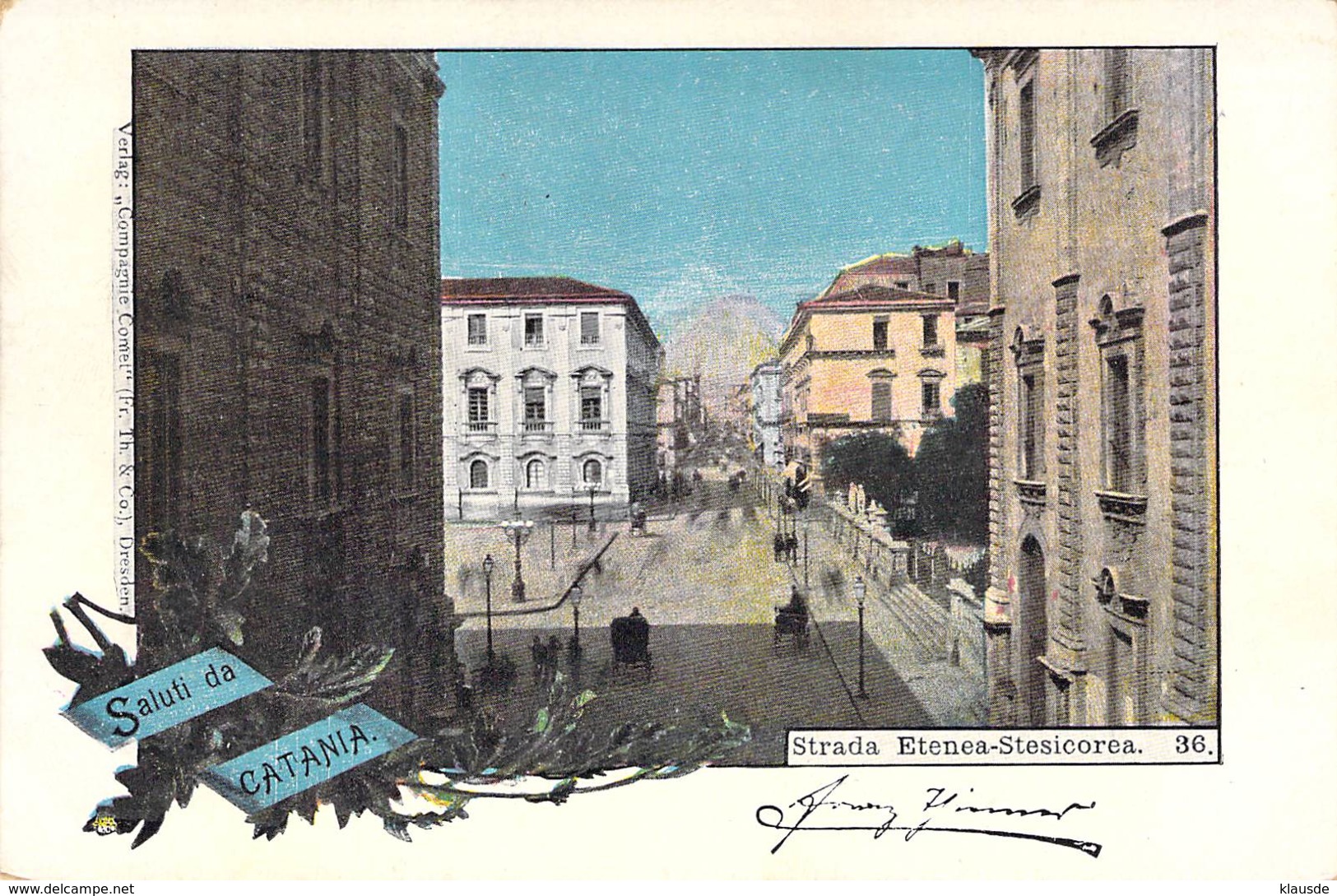 Saluti Da Catania - Strada Etenea-Stesicorea 1898 AKS - Gruss Aus.../ Grüsse Aus...