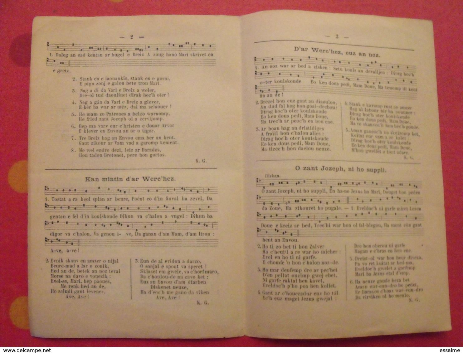 Kantikou Brezonek. Chants En Breton. 1904. Bretagne. Mari Rouannes Breiz-Izel - Bretagne