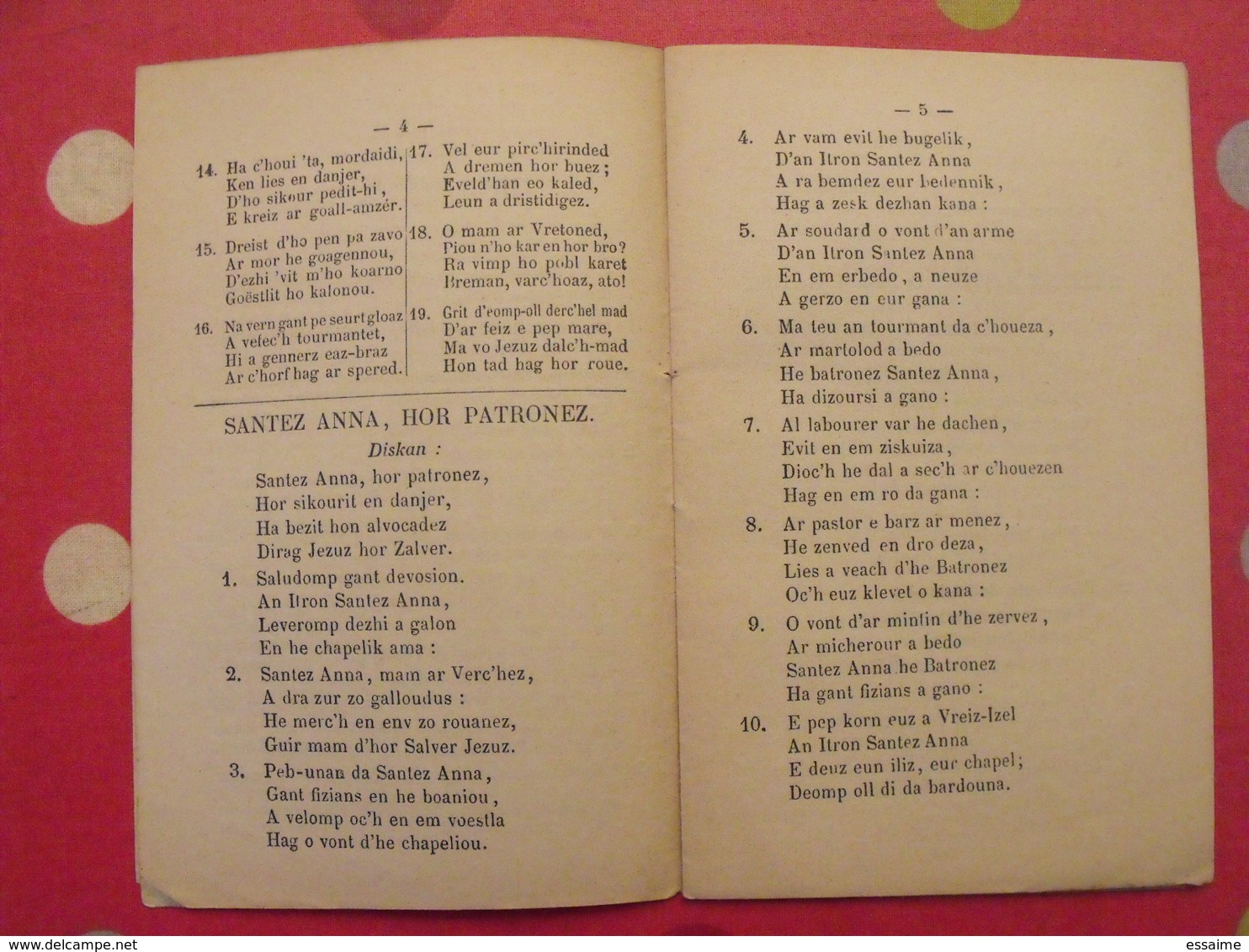 Guerzennou Santez Anna Vened. Chants En Breton. 1903. Bretagne. Jégouzo - Bretagne