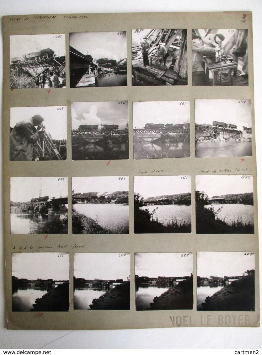 24 PHOTOGRAPHIE : PONT DE CHAPONVAL VALHERMEIL AUVERS CONSTRUCTION DE LA VOIE FERREE TRAIN LOCOMOTIVE NOEL LE BOYER - Other & Unclassified