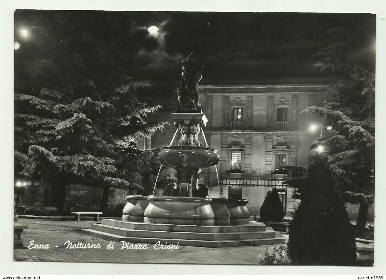 ENNA - NOTTURNO DI PIAZZA CRISPI  VIAGGIATA FG - Enna