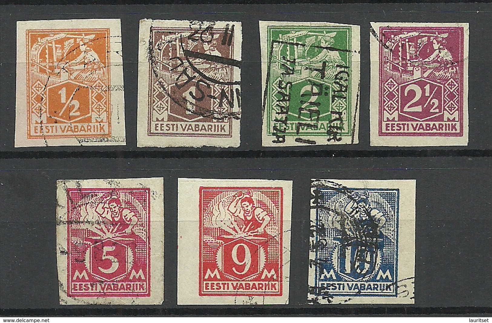 Estland Estonia 1922-1924 Michel 32 - 39 B O - Estland