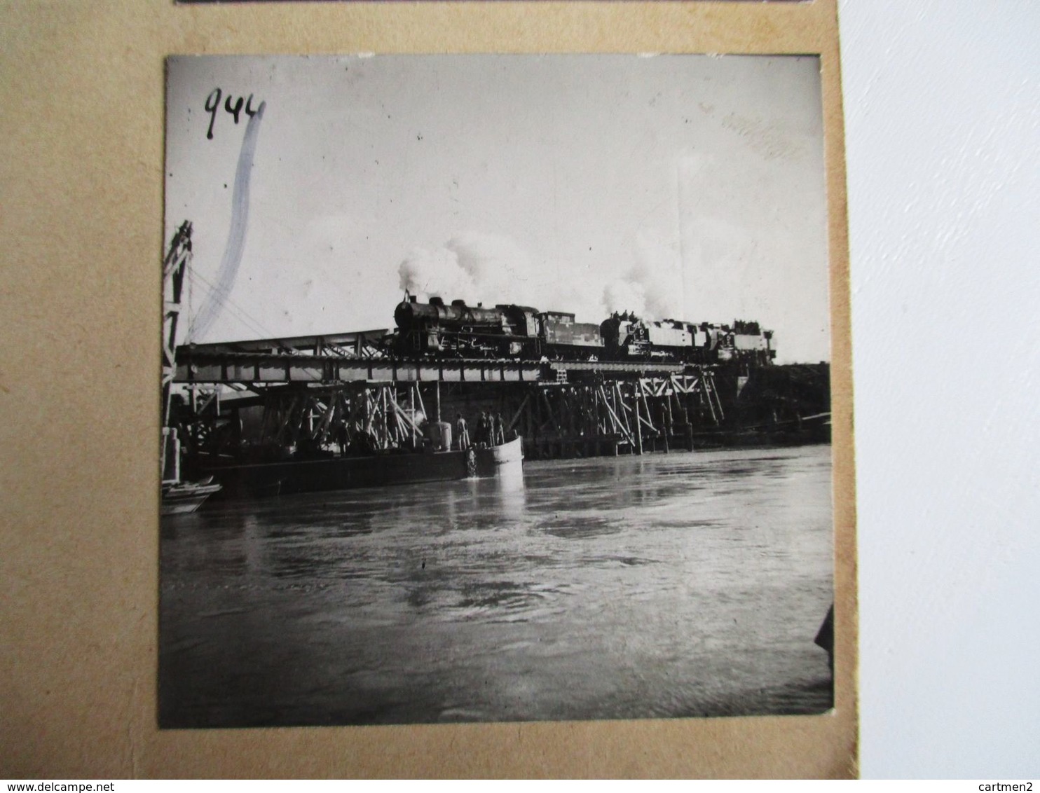 26 PHOTOGRAPHIE : PONT DE VERBERIE CONSTRUCTION DU PONT VOIE FERREE GARE LOCOMOTIVE TRAIN REPORTAGE PHOTO NOEL LE BOYER