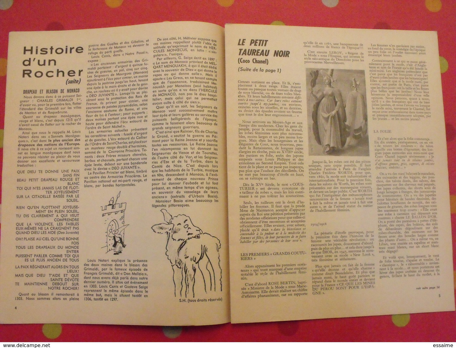 La Gazette De Monaco. 1971. Coco Chanel Yoga  Gastronomie Mata Hari - Côte D'Azur