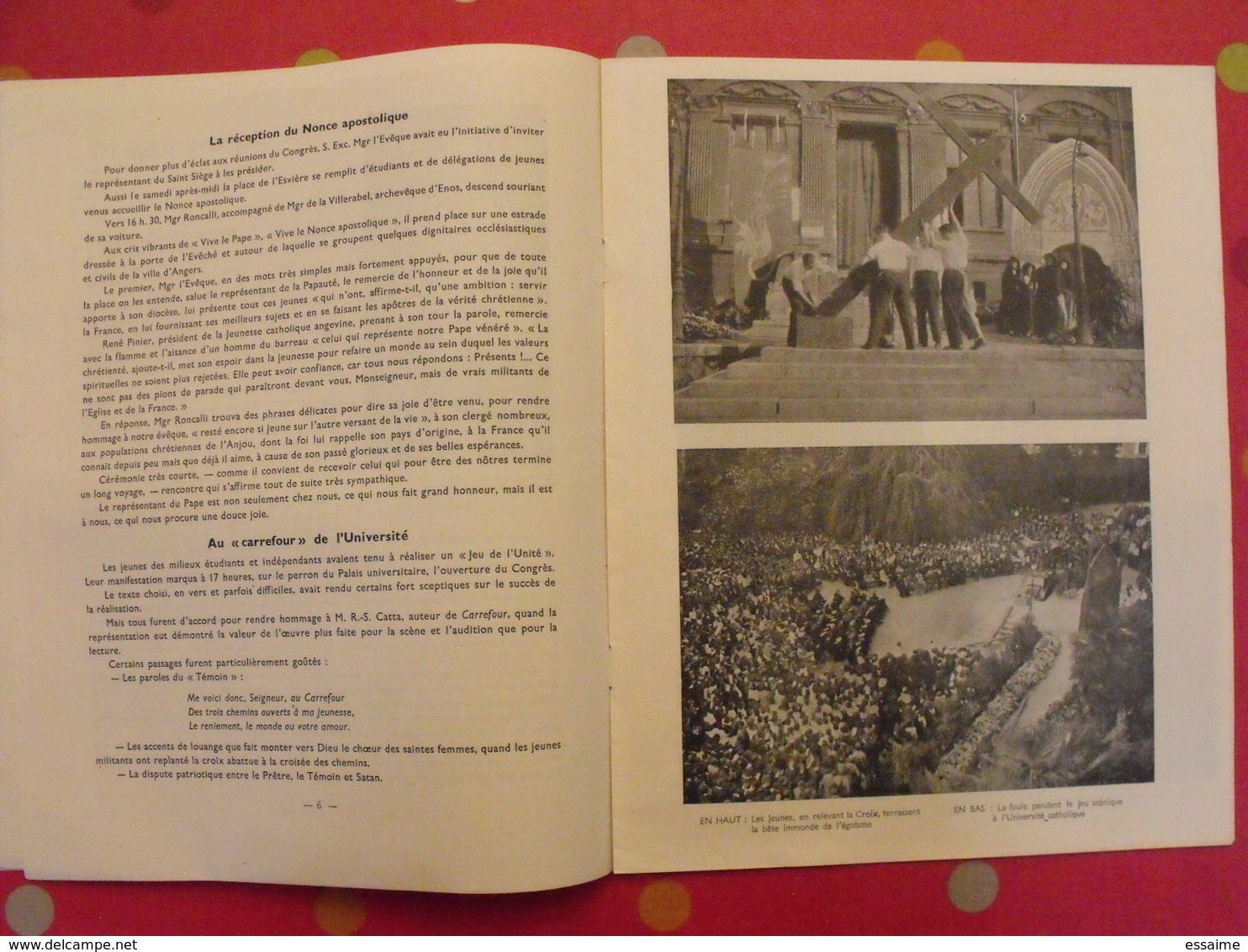 Congrès De L'unité De La Jeunesse Catholique. Angers 11/12 Mai 1946. Nombreuses Photos - Pays De Loire