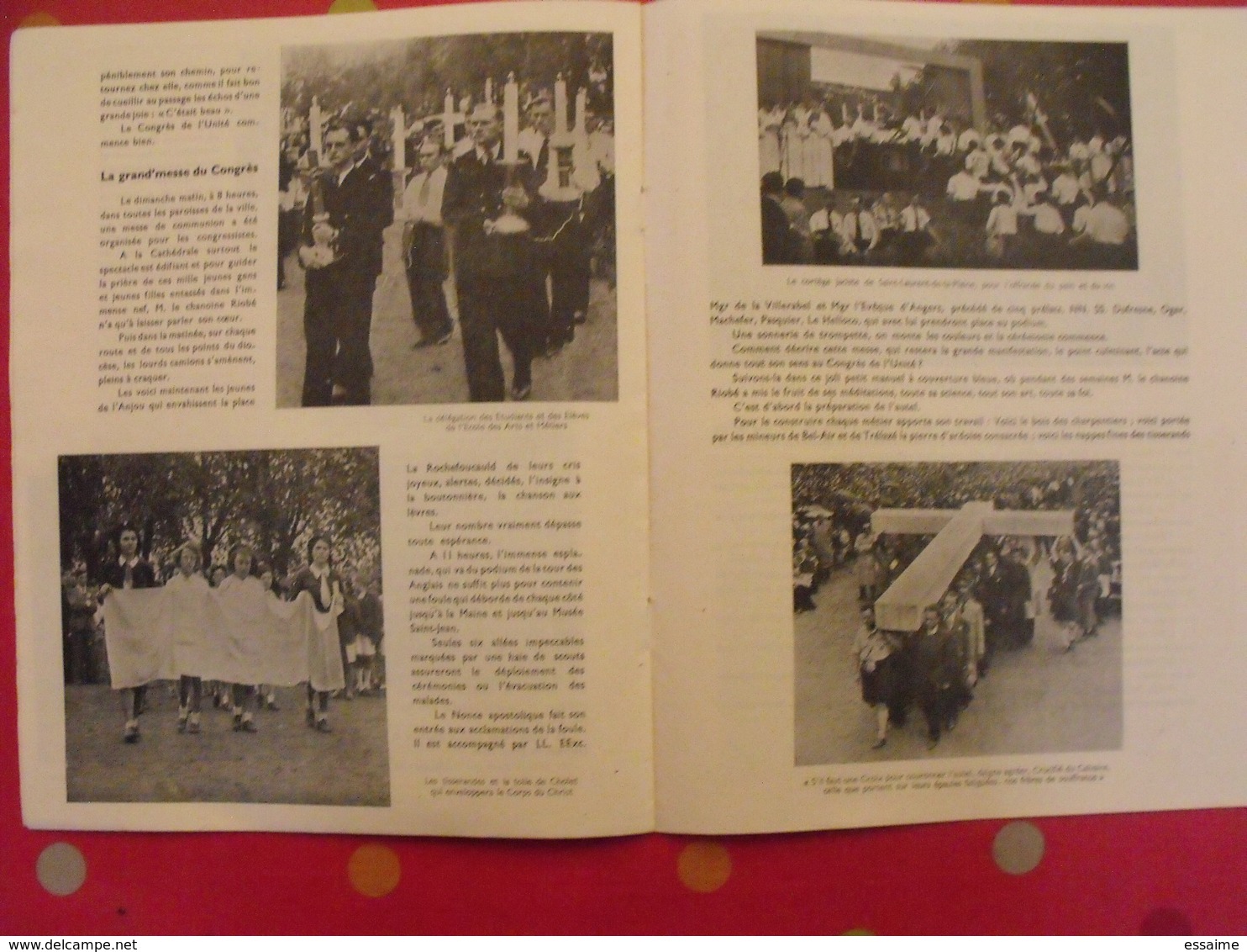 congrès de l'unité de la jeunesse catholique. Angers 11/12 mai 1946. nombreuses photos