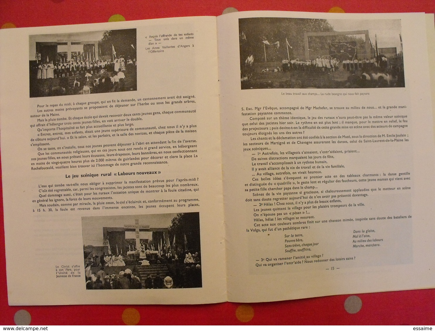 congrès de l'unité de la jeunesse catholique. Angers 11/12 mai 1946. nombreuses photos